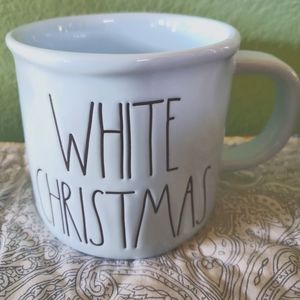 Rae Dunn White Christmas Mug Oversized Blue - NEW